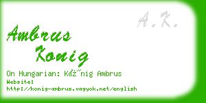 ambrus konig business card